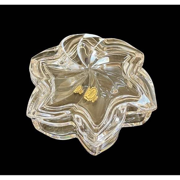 Unmarked Other - Vintage Full Lead Crystal Star Shaped Trinket‎ Dish w/ Lid Bavaria W. Germany